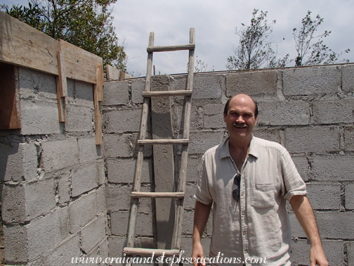 Craig checks out the day's construction