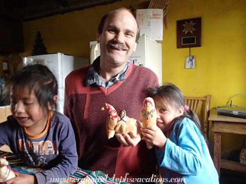 Yupanqui, Craig, and Sisa with their pan de wawas