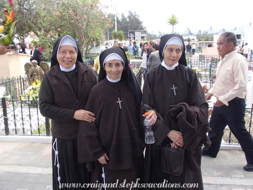 Three nuns who spoke with us at the cemetery