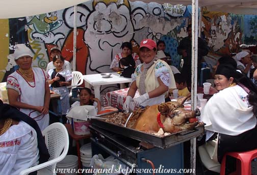 Traditional Kichwa food for sale in Cotacachi