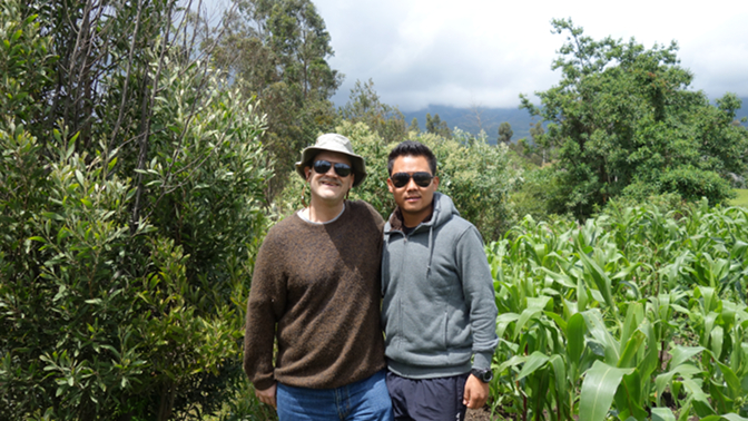 Achi Taita and Sonam in the cornfield