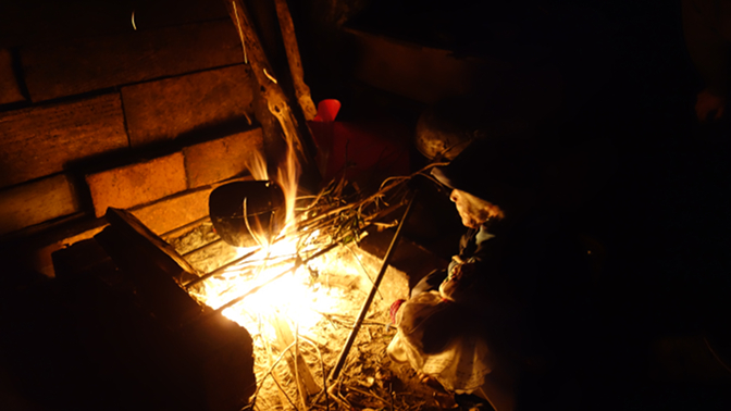 Abuelita at her fire