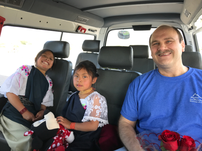 Sisa, Shina, and Achi taita on the drive home from the airport