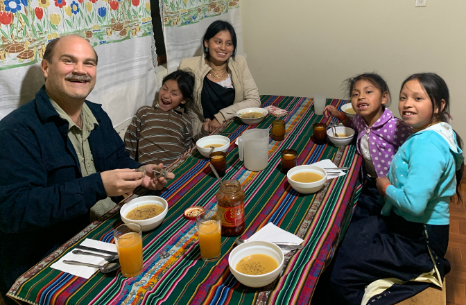 Dinner: Craig, Yupanqui, Aida, Shina, and Sisa