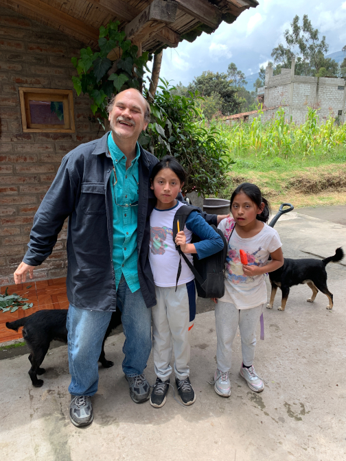 Achi Taita greets Yupanqui and Shina when they get home from school