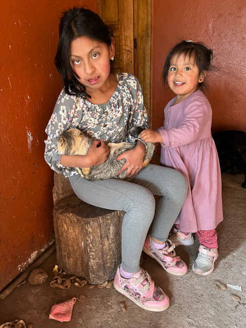 Shina and Nena with the mama kitty