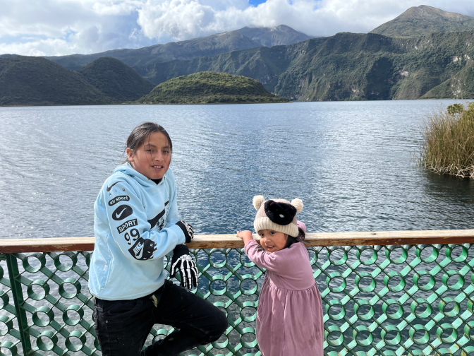 Yupanki and Nena at Laguna Cuicocha