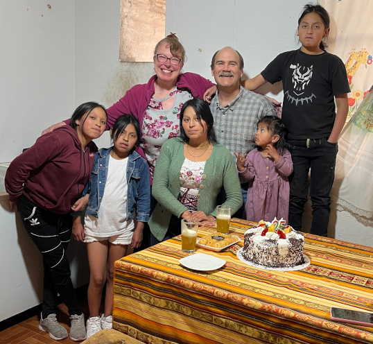 Posing with the family for our anniversary celebration