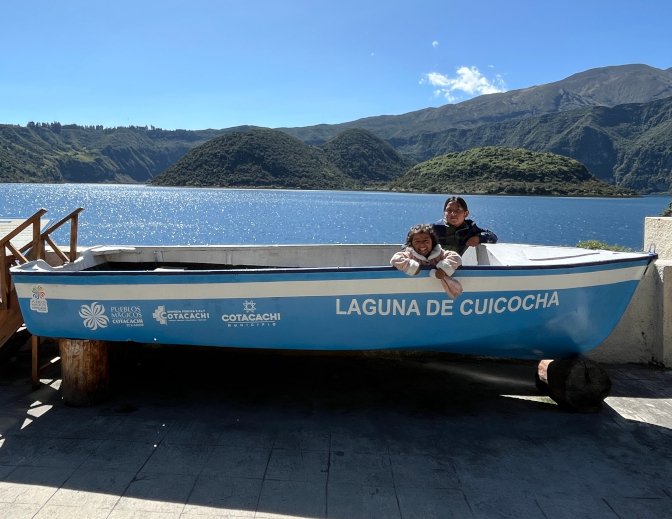 Nena and Yupanki at Lake Cuicocha