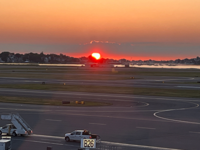 Sunrise over Logan Airport