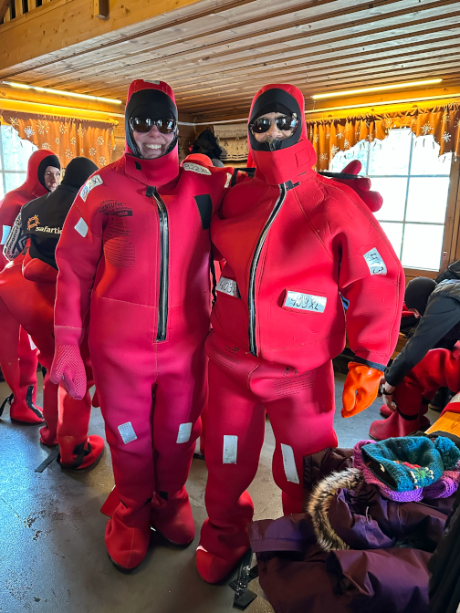 In our survival suits