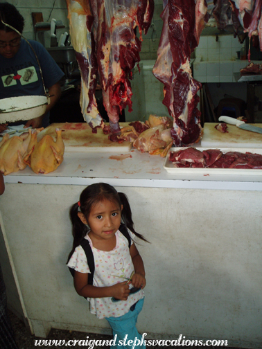 Aracely at the butcher