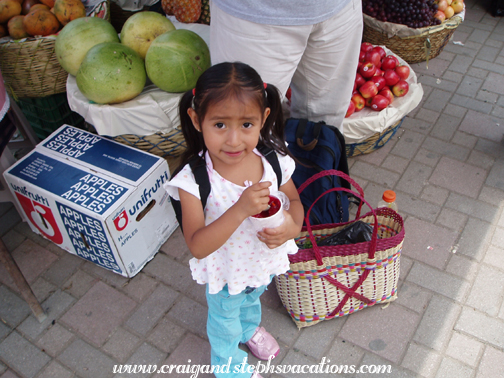 Aracely eats her granizada