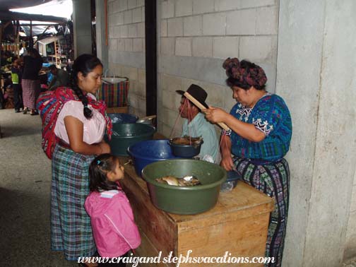 Buying fish at the market