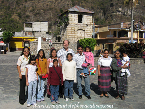 Family and friends outside church