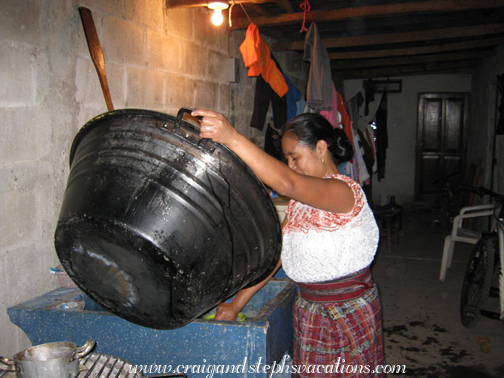 Paulina cleans the pulique pot