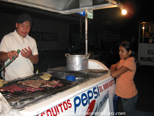 Paola at the churrasquito stand