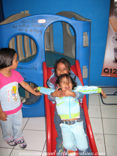 Yasmin and Aracely on the slide