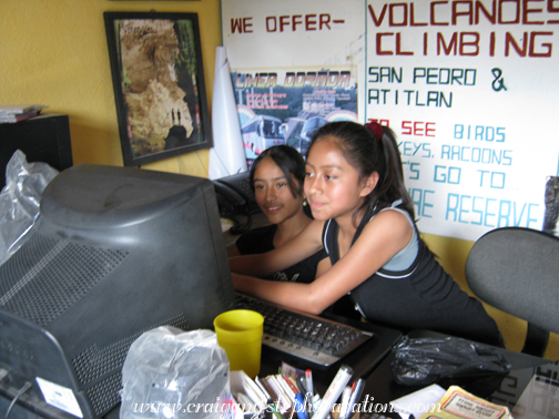 Vanesa and Rocio holding down the fort in the office