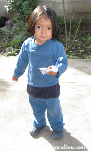 Eddy ready to brush his teeth