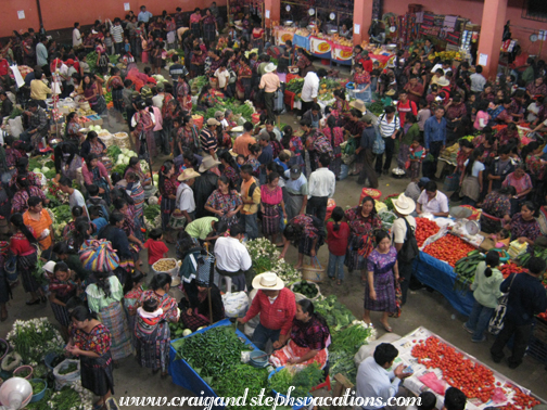 Indoor Chichicastenango vegetable market