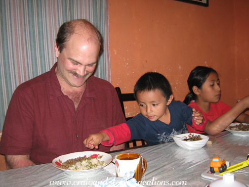 Craig, Eddy, and Yoselin at dinner