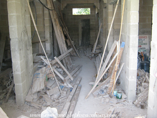 Construction in the upstairs guest rooms