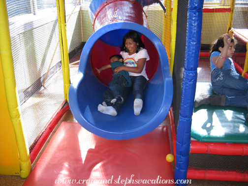 Yasmin and Eddy on the slide