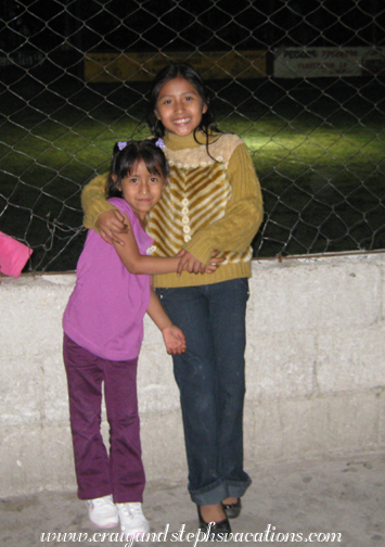 Aracely and Yoselin at the soccer field