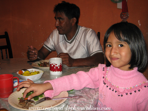 Humberto and Aracely at dinner