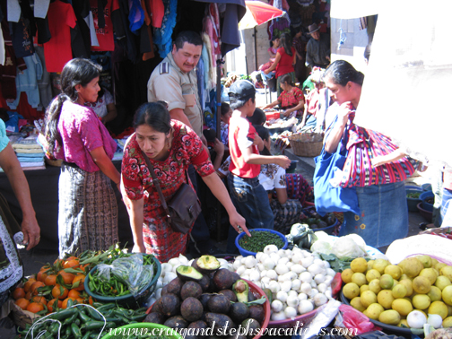 Produce sellers at the market