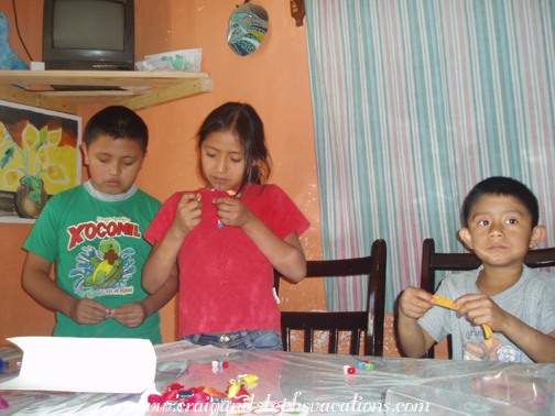 Stringing beads