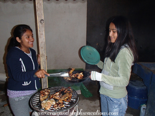 Paola and Vanesa at the grill