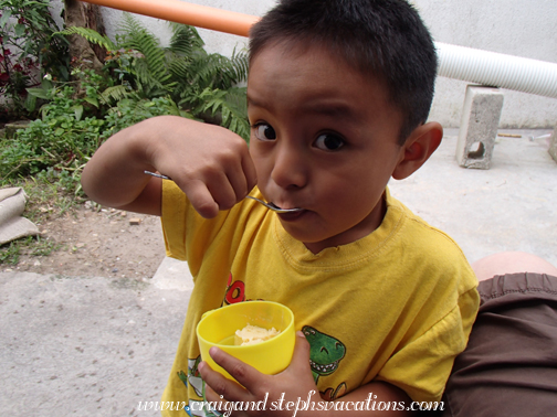 Eddy enjoys ice cream