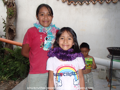 Yasmin and Aracely model their scarves