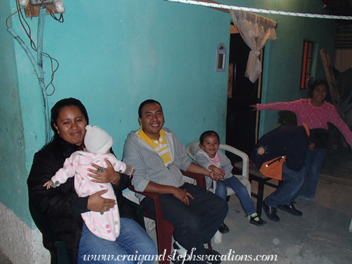 Yolanda holding baby Michele, Juan, Fatima, Junior, and Yoselin