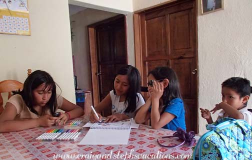 Yasmin, Yoselin, Aracely, and Eddy coloring