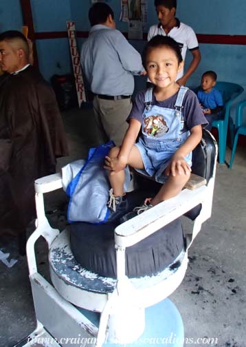 Eddy in the barber chair