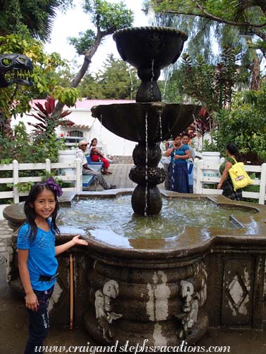 Aracely at the fountain