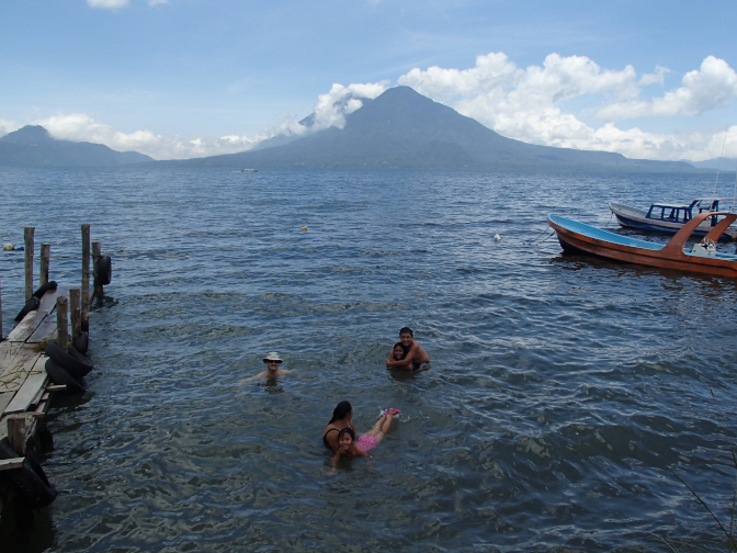 Swimming in Lake Atitlan