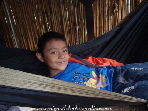 Eddy in a hammock at circus school