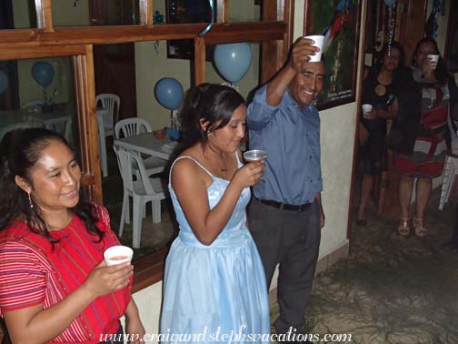 Yasmin's parents give a toast