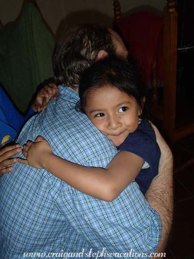 Craig gets a hug from Michele