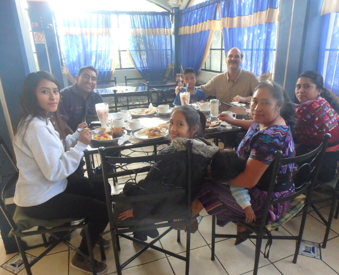 Breakfast at D'Marta: Vanesa, Humberto, Eddy, Craig, Rosa, Paulina, and Aracely