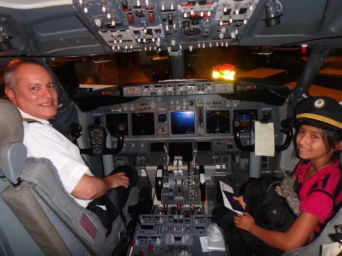 Aracely in the cockpit