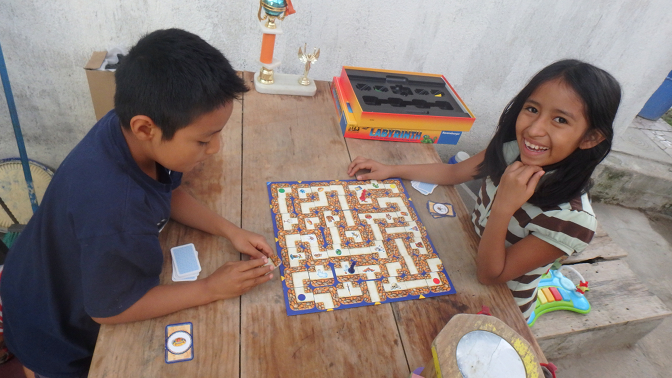 Eddy and Aracely play Labyrinth