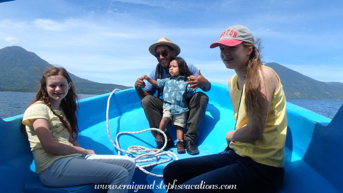 Meghan, Humberto, Ian, and Julia enjoying the lancha ride