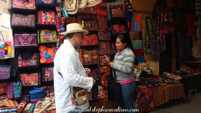 Kevin bargains for a souvenir at the Chichicastenango Market