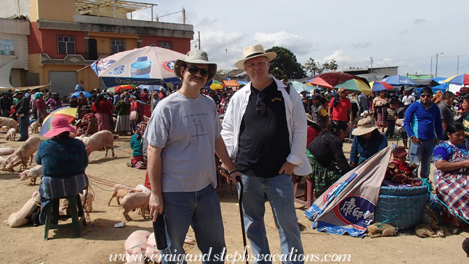 Craig and Kevin at the animal market