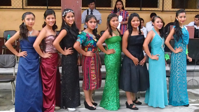 Señorita INSBAPA contestants: Nidia and Yoselin, 2nd and 3rd from the left